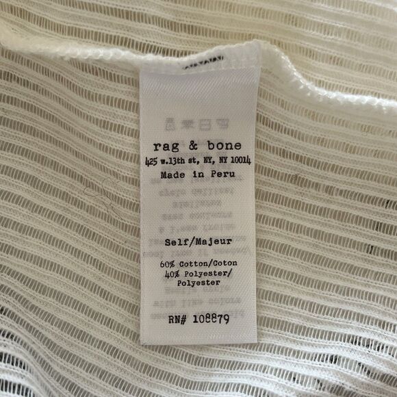 Rag & Bone Y2K Sheer Ribbed Long Sleeve Knit Top Size S Minimalist Capsule Crew - Picture 11 of 13